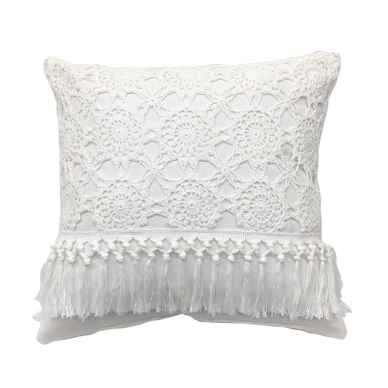 17.5" x 17.5" White Lace Pillow by Ashland®